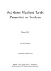 Açükleme Muafiyet Talebi Prosedürü ve Yordamı acukleme-kapak