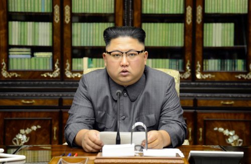 North Korea's leader Kim Jong Un makes a statement regarding U.S. President Donald Trump's speech at the U.N. general assembly